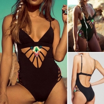 Sexy Hollow Out One-piece Bikini Swimwear