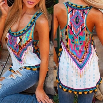 Fashion Printed All-match Chiffon Tank Tops