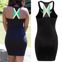 Sexy Backless Off-shoulder Round Neck Sheath Dress
