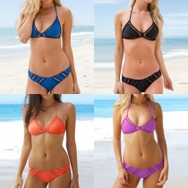 Sexy Hollow Out Halter Bikini Set