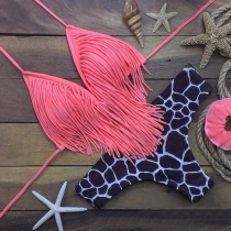 Sexy Tassel Bra + Leopard Briefs Bikini Set