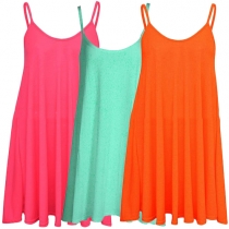 Sexy Backless Solid Color Loose Sling Dress