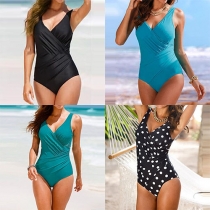 Sexy Deep V-neck One-piece Bikini Swimsuit
