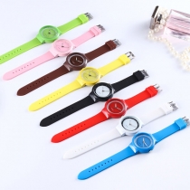 Mode silikon klockband med rund urtavla Jelly Watches