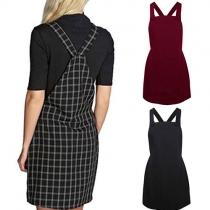 Fashion Slim Fit Plaid Dungarees Overalls