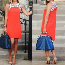 Fashion Sleeveless Round Neck Shift Dress