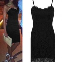 Sexy Backless Slim Fit Sling Lace Dress