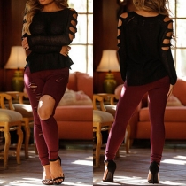 Chic Style High Waist Slim Fit Solid Color Boyfriend Pants