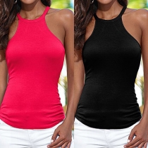 Sexy Backless Solid Color All-match Tank Tops