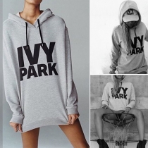 Casual Style Letters Printed Long Sleeve Hoodies