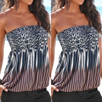 Sexy Strapless Printed Tops