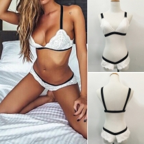 Sexy Contrast Color Lace Lingerie Set