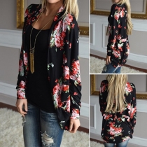 Sweet Floral Printed Long Sleeve Cardigan
