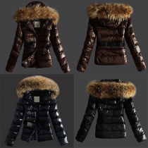 Fashion Stand Krage Avtagbar Floky Kort Hoodie Coat(Storlek Run Small)