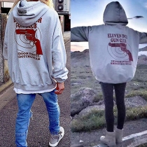 Casual Style Printed Long Sleeve Hooded Women's Sweatshirt