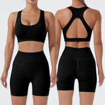 Sexig lågt skuren sling-BH och shorts tvådelat bikini set