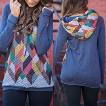 Trendy Printed Long Sleeve Hooded Sweatshirt For Women