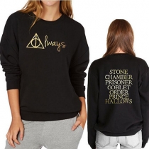 Fashion Letters Printed Round Neck Long Sleeve Women's Sweatshirt