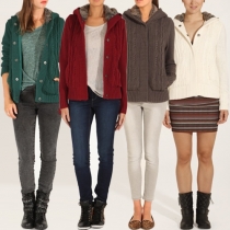 Fashion Solid Color Long Sleeve Faux Fur Spliced Hooded Sweater Coat