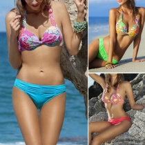 Sexy Printed Halter Bikini Set