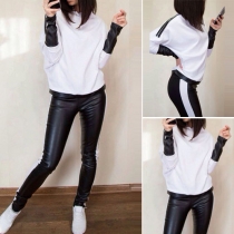 Fashion Contrast Color Long Sleeve Casual Sports Suit