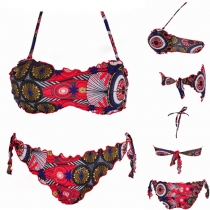 Sexy Printed Halter Bikini Set