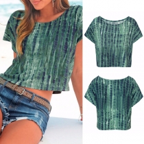 Fashion Short Sleeve Round Neck Printed T-shirt
