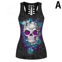 Casual stil Lettryckt Spetskant Halterneck Linne