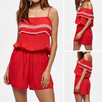 Sexy Off-shoulder Elastic Waist Sling Romper