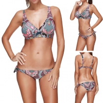 Sexy Printed Push-up Bikini Set