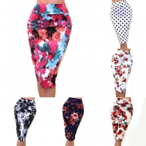 Bohemian Style High Waist Printed Skirt