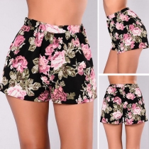 Fashion High Waist Printed Shorts