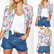 Sweet Style Long Sleeve Slim Fit Printed Jacket
