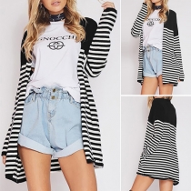 Fashion Long Sleeve Striped Cardigan