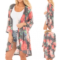 Fashion Long Sleeve Printed Cardigan