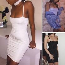Sexy Backless Slim Fit Sling Dress with Choker