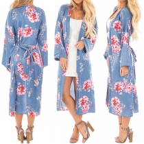 Fashion Long Sleeve Printed Cardigan