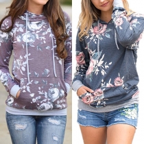 Fashion Long Sleeve Slim Fit Printed Hoodie