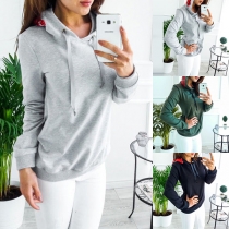 Fashion Long Sleeve Rose Embroidered Hoodie