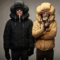 Fashion Solid Color Long Sleeve Pumpkin-shaped Hooded Padded Coat 