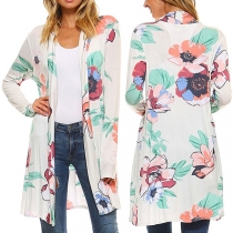 Fashion Long Sleeve Printed Loose Cardigan 
