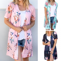 Fashion Short Sleeve Printed Cardigan