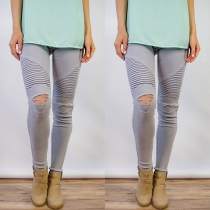 Fashion High Waist Ripped Skinny Jeans