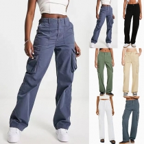 Fashion Solid Color Low-waist Casual Pants