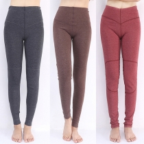 Fashion High Waist Plush Lining Stretch Leggings