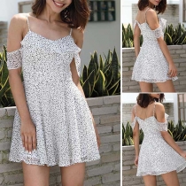 Sexy Off-shoulder High Waist Printed Sling Dress