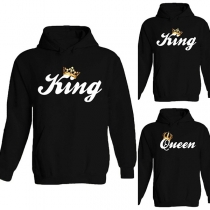 Fashion Letters Printed Long Sleeve Couple Hoodie