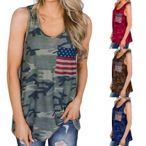Fashion Camouflage Printed Tank Top