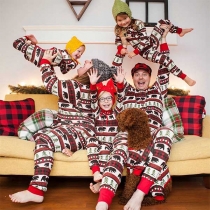 Fashion Long Sleeve Round Neck Printed Parent-child Jumpsuit