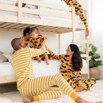 Fashion Long Sleeve Printed T-shirt + Pants Parent-child Two-piece Set 